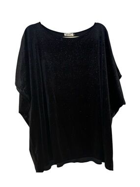 Blumin Sparkly Black Oversized Top Size S NWOT